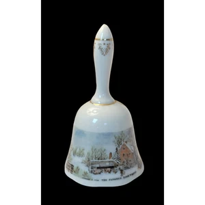 Vintage 1978 Currier and Ives Bell Limited Edition Winter Farmer's Home - Picture 1 of 5
