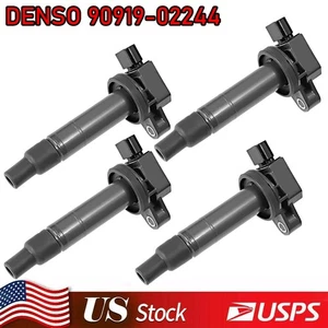 Bobinas de encendido DENSO x4 originales para Toyota Camry 2002-2008 2,4 L L4 90919-02244 - Imagen 1 de 6