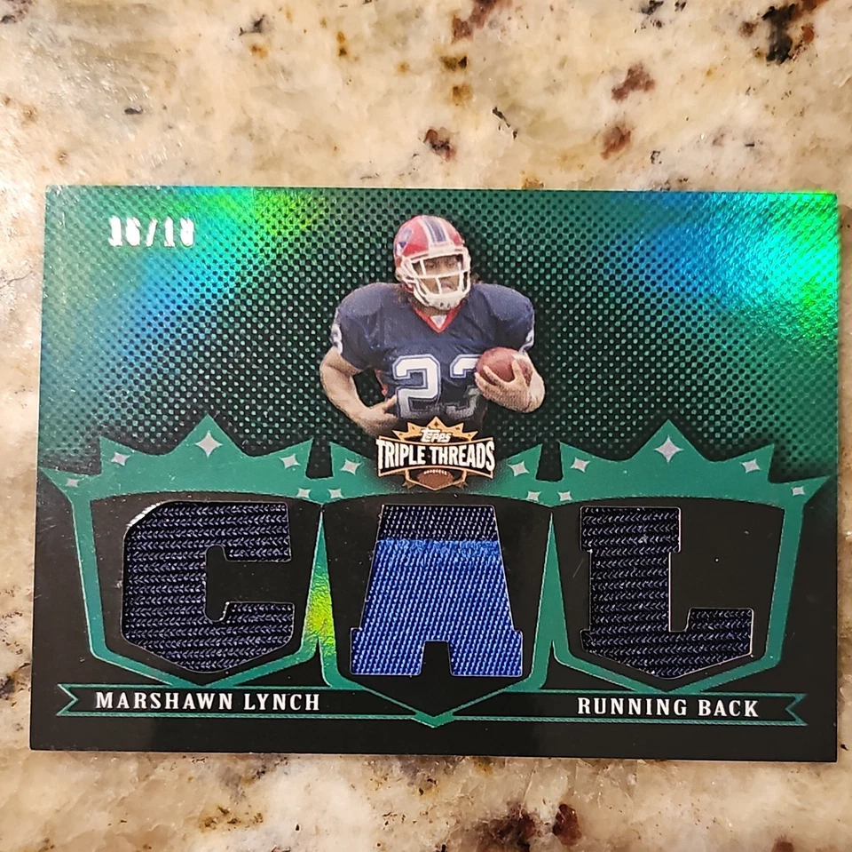 Topps Triple Threads 2007 - Reliquias Marshawn Lynch #TTR10 Esmeralda/18 (MEM, RC) Foto 1 de 2