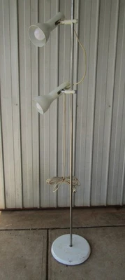 Floor Lamp Swiss Twin Light White Adjustable Vintage - image 1 of 4