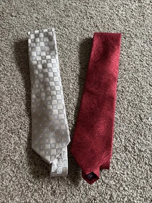 Juego de 2 Corbatas Nordstrom Hombre 100% Seda Hechas en Italia Foto 1 de 3