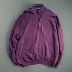 Polo Ralph Lauren Performance Felpa 1/4 Zip Pullover Morbido Blu Uomo 4XL - Foto 1 di 6
