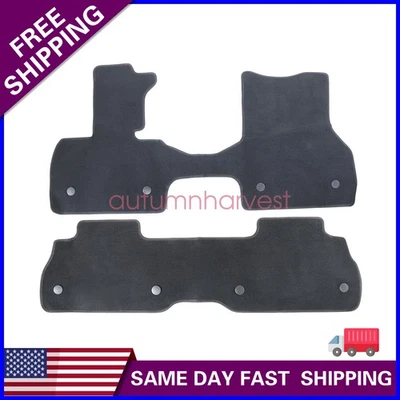 New For 2022-2026 BMW iX Front & Rear Velour Floor Mats Carpet Black 2PCS - Image 1 of 4