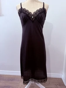 VINTAGE Slipperfection schwarz VOLL Nylon Trikot SLIP KLEID DESSOUS Gr. 34 - Bild 1 von 6