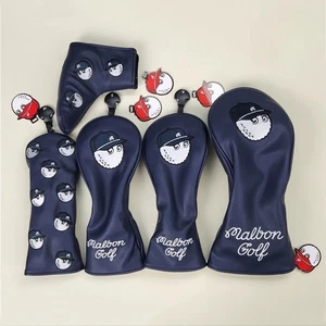 Malbon Golf Club Head Cover Set Navy Blue, Wood, Driver, Putter, Hybrid, Mallet - Picture 1 of 6