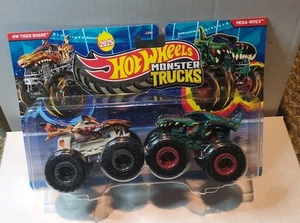 Hot Wheels Monster Trucks  Demolition Doubles Tiger Shark & Mega-Wrex 1:64th - Picture 1 of 2
