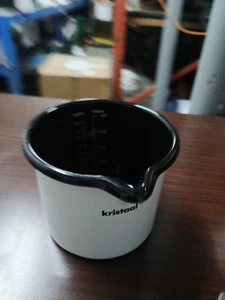 Kristaal Measuring Cup White/Black Enamelware 4 C/1.1 Liters AUSTRIA. 1029 - Picture 1 of 5
