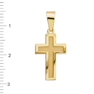 Colgante Oro 18k 750 mls. Cruz Brillo Y Mate. 17,5 MM. - Bild 1 von 6