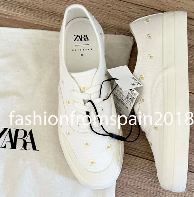ZARA NUEVO MUJER FLORAL BORDADO ZAPATILLAS ZAPATOS BLANCO 35-42 5400/610/001 Foto 1 de 3