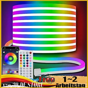10m Neon LED Strip Streifen RGB Flex Schlauch diffus Lichtband Dimmbar APP DE - Picture 1 of 14