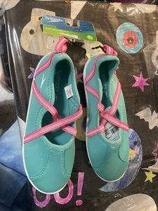 NEW ~ TODDLER / KIDS X-LARGE (11-12) ~ Speedo KIDS Water Shoes ~ Pink / Aqua - Picture 1 of 6
