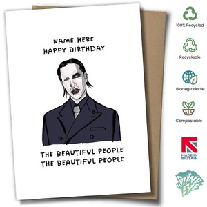 Marilyn Manson Personalised Birthday Card Fan Art Totally Unofficial Version 2 - Picture 1 of 2