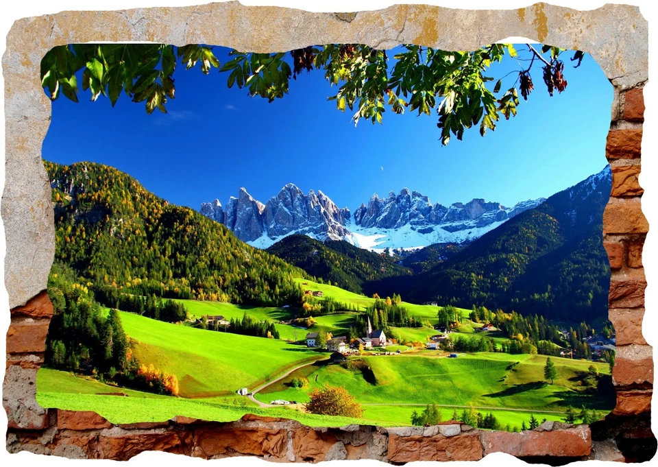 Val di Funes Nature Mountains 3D Wall Sticker Art Poster Decals Murals Room Z60 - Image 1 of 1