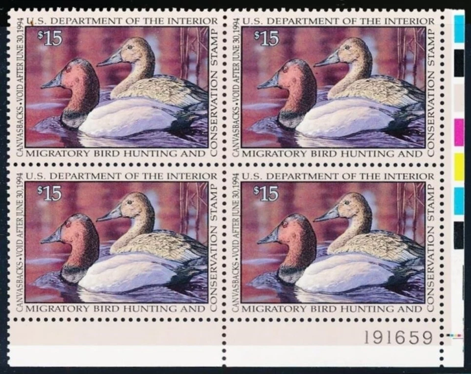 RW60 P/B Canvasbacks Duck Stamp MNH OG Cv125.00 - Image 1 of 1