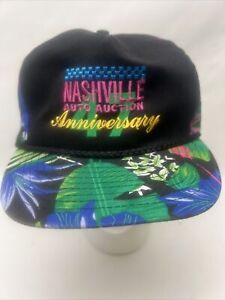 Nashville Tennessee Auto Auction 47 Anniversary Vintage SnapBack Rope Hat Neon