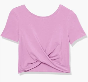 Core10 Amazon Essentials Damen Yoga-T-Shirt Pima-Baumwollmischung Knoten vorne M pink - Bild 1 von 15