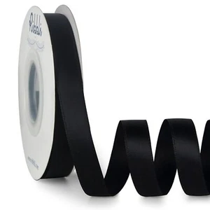 Double Faced Black Satin Ribbon1/2” x Continuous 25 YardsUse for Bows Bouquet... - Picture 1 of 6