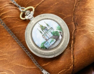 Vintage military pocket watch Molnija 3602 18j Kiev Enamel Archangel Michael - Picture 1 of 11