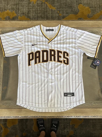 Manny Machado NEW Jersey Mens Large White San Diego Padres Cover
