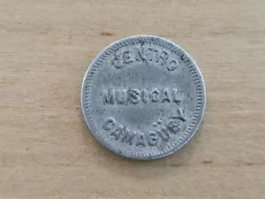 COLONIA ESPAÑA CENTRO MUSICAL CAMAGÜEY 1 CENTAVO FICHA INGENIOS AZUCAREROS AÑOS 1880 - Imagen 1 de 2