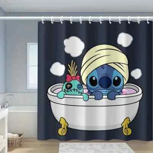 Disney Stitch Bathroom Sets - Shower Curtain, Machine Washable - Picture 1 of 8