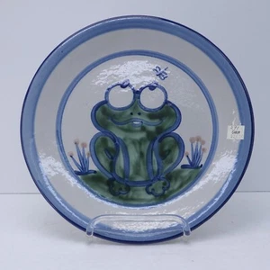 M A Hadley NEW Dinner Plate 11" Frog and Dragonfly Stoneware Ceramic - Picture 1 of 10