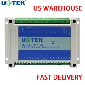 UOTEK RS-232 RS-485 to 8 Ports RS-485 HUB 485 RS232 RS485 ESD Anti Surge Adapter - Picture 1 of 9