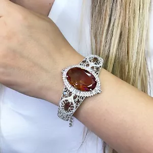 Zultanite Silver Cuff Bracelet, Color Changing Stone, Adjustable Cuff, Gift İdea - Picture 1 of 11