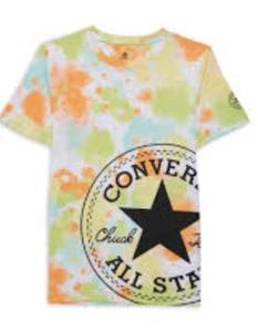 Converse All Star Jungen-T-Shirt neu mit Etikett Größe Large Batik vorne Logo - Bild 1 von 5
