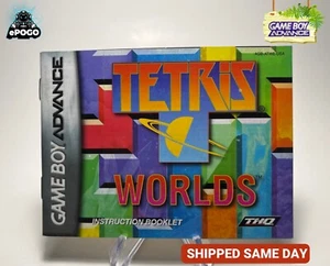 Folleto de instrucciones manual auténtico de Tetris Worlds (Nintendo Game Boy GBA) solo - Imagen 1 de 2