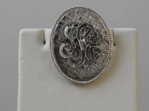 Vintage Silver Tone Scarf Collar Clip Oxidized Filigree About 1 1/2" Long G57 - Picture 1 of 11