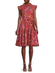 LA DOUBLEJ Edition 21 Short & Sassy Dress Floral Animal Print Sz Small Ruffle /j - Picture 1 of 9