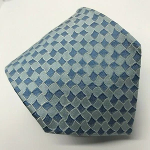 Corbata de seda azul geométrica Salvatore Ferragamo 59L para hombre hecha en Italia - Imagen 1 de 5