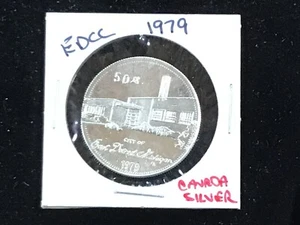 1979 EDCC East Detroit Coin Club Logo Silver Medal Overstrike of Canada 50c - Bild 1 von 4
