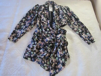 Asos Womens Jacket Dress Size 6 Floral Waist Cut Out Tie Front - Image 1 of 4
