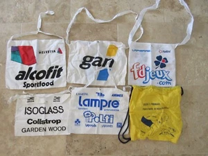Lot 6 Musette cycliste vintage FDJ GAN LAMPRE POLTI ISOGLASS HELVETIA CL - Picture 1 of 11