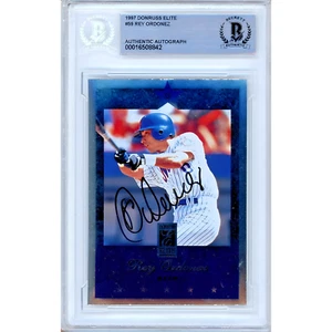 1997 Donruss Elite RC #59 Rey Ordonez Signed Card AUTO Beckett Slabbed NY Mets - Picture 1 of 5