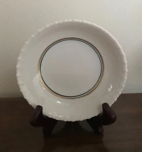Coronation Hanover China 5" Bowl Green & Gold Circle Pattern Scalloped Rim - Picture 1 of 5