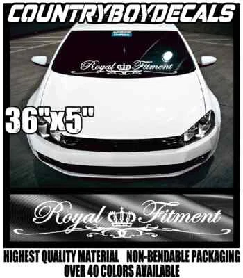 ROYAL FITMENT Windshield 36" Vinyl Decal Sticker Stance JDM Car Turbo Boost Low - Image 1 of 3