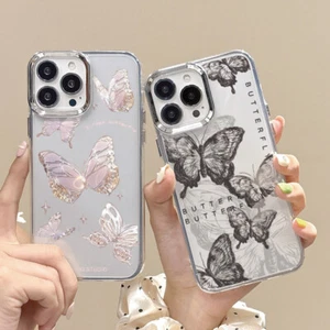 Phone Case For iPhone 17 16 15 Pro Max 14 13 12 Butterfly Clear Soft TPU Cover - Picture 1 of 16