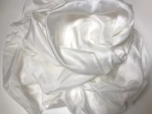 52х56 (1.4 Yards) 100% Habotai Silk Fabric Remnant Solid White color Lightweight - Picture 1 of 3