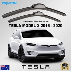 Tesla Model X 2016 - 2020 Premium Wiper Blade Replacement Set 26" + 19" Pair - Picture 1 of 7