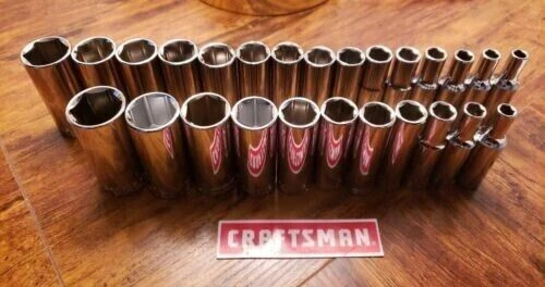 CRAFTSMAN 26 pc Deep 3/8 SAE METRIC MM 6pt socket set new - Image 1 of 1