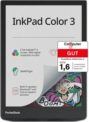 PocketBook InkPad Color 3 32GB Grau WLAN eReader 7,8 Zoll 1GB RAM BRANDNEU - Bild 1 von 2