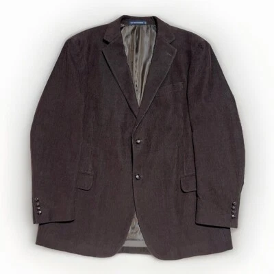 Corduroy Sport Coat Dockers Jacket Blazer Mens Size 48L Brown 100% Cotton - Image 1 of 4