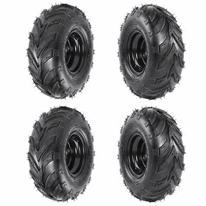 4pc 6" inch 145/70-6 Tire Rim 3 Lug Wheel for 110cc 70cc Go kart ATV Taotao - Picture 1 of 7