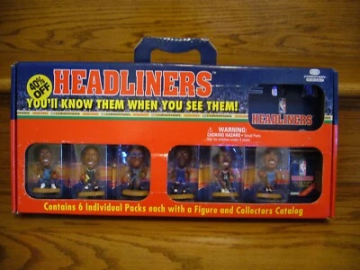 Pack de 6 figuras y catálogo vintage de 3" de los cabezas de cartel de Corinthian de la NBA de 1997 NUEVO EN CAJA Foto 1 de 4