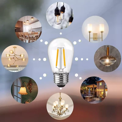 15 Pack LED E27 2W S14 Edison Screw Bulb 2200K Warm White indoor outdoor - Image 1 of 4