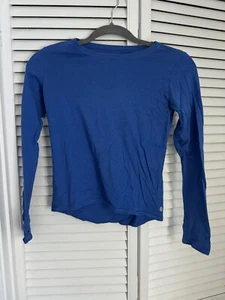 Z By Zella Girls Blue Long Sleeve Shirt W Thumb Holes L 10/12 - Picture 1 of 6