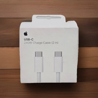GENUINE Apple 240W USB-C Woven Charge Cable 2M- MU2G3ZM/A - White - Image 1 of 2